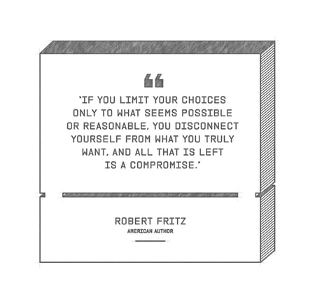 An illustrated quote by american author Robert Fritz