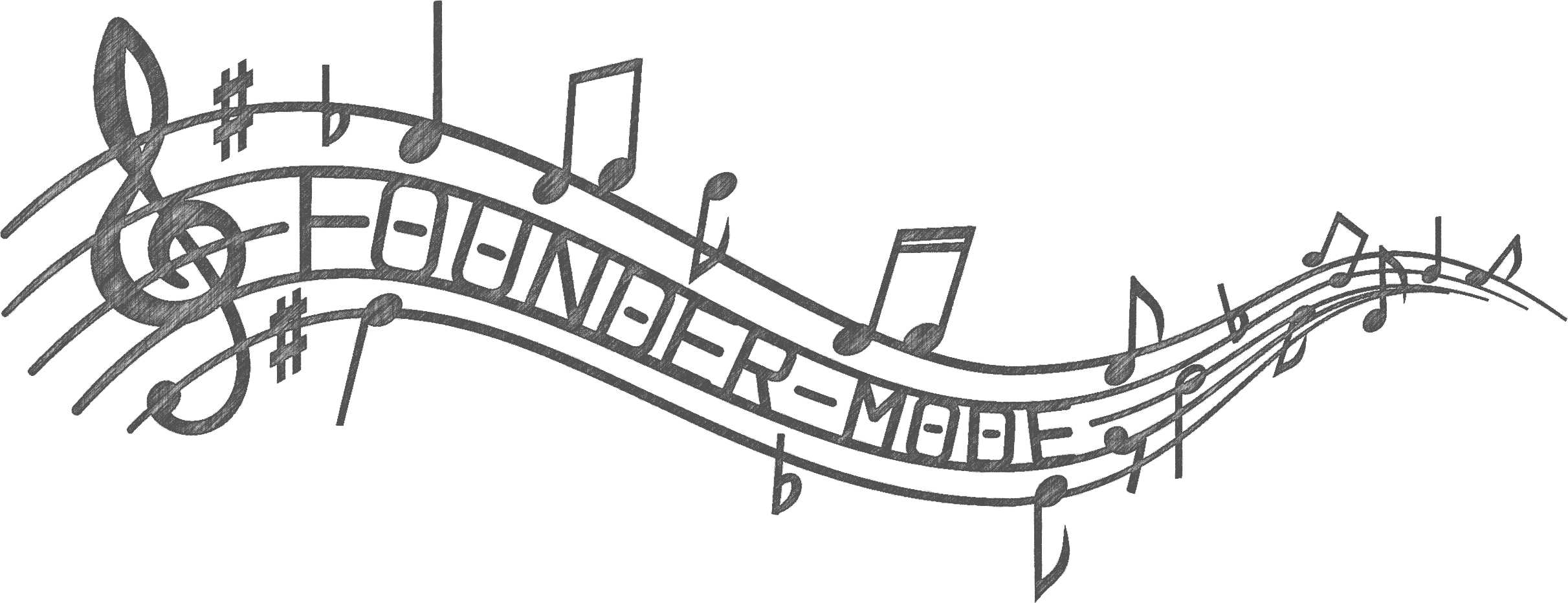 Text on a music staff reads Founder Mode.