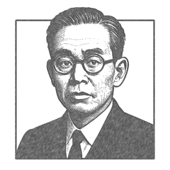 Portrait sketch of Sakichi Toyoda.