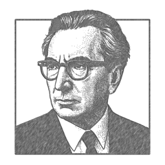 Portrait sketch of Viktor Frankl.