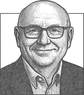 A sketched portrait of Garry Ridge