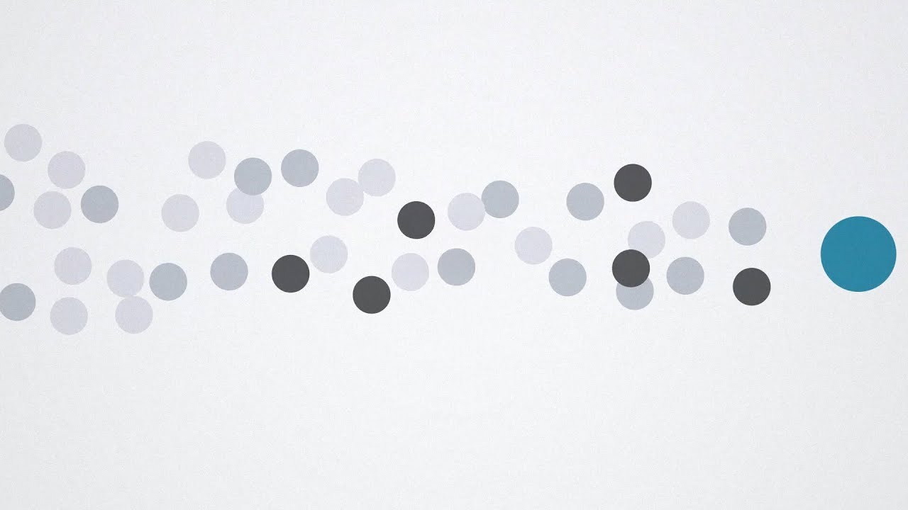 Still from video - the word "purpose" amongst abstract shapes