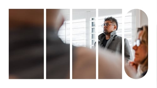 Tim Weerasiri and Meg Mayhugh of Ninety listening in a meeting