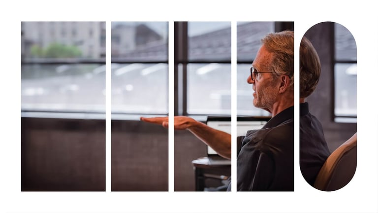 Mark Abbott, CEO of Ninety, in conversation with a colleague.
