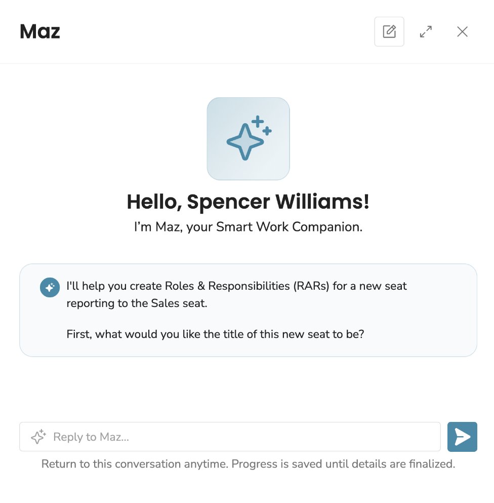 Maz screenshot Hello greeting