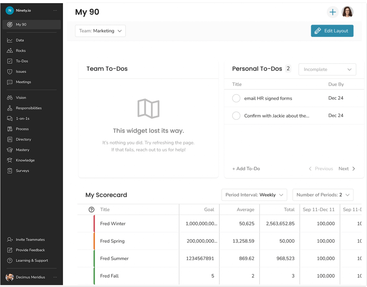 A screenshot of the My90 user interface with Dual Mode on. The left sidebar menu now has a dark background color, creating a more distinct hierarchy.