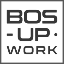 BOS Up Work Logo black and white